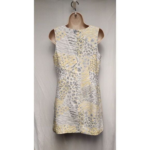 Ruby Rd. Beaded Notched V-Neck Floral Linen Shift Dress White Size 6P - Picture 4 of 8